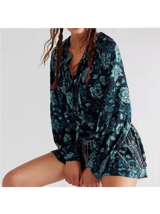 Free People Pants - Free people Dance Till Dawn Floral Romper (blk motif )
